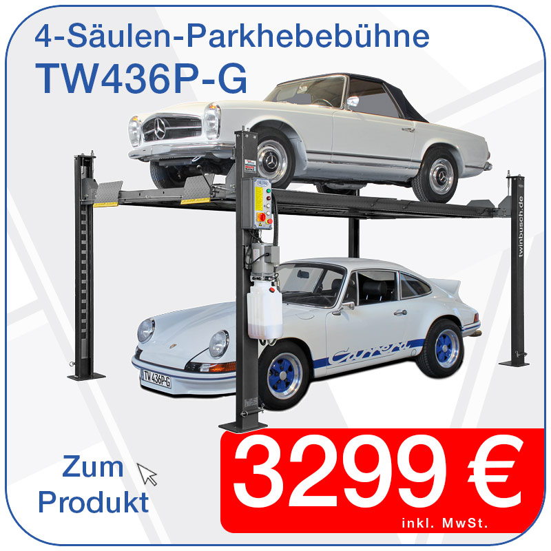 4-Säulen-Parkhebebühne TW436P-G nur 3299€ inkl. MwSt.