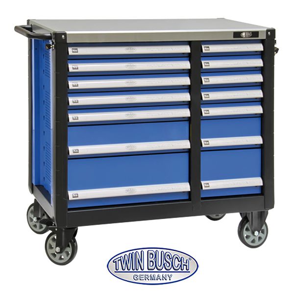 Filled tool trolley with 14 drawers - TW014G