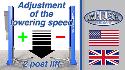 Adjustment of the lowering speed