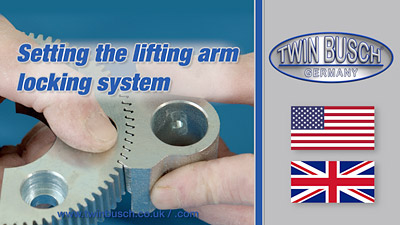 Setting the lifting arm locking system